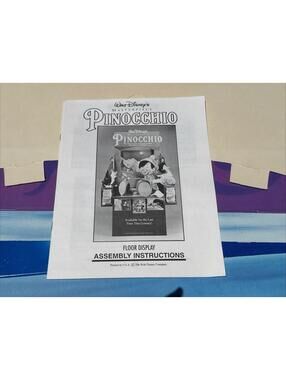 Vintage Disney Pinocchio VHS Release Store Display Standee NOS w/ Box Promo
